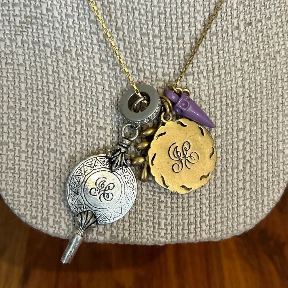 Juicy Couture gold silver charm long necklace vintage